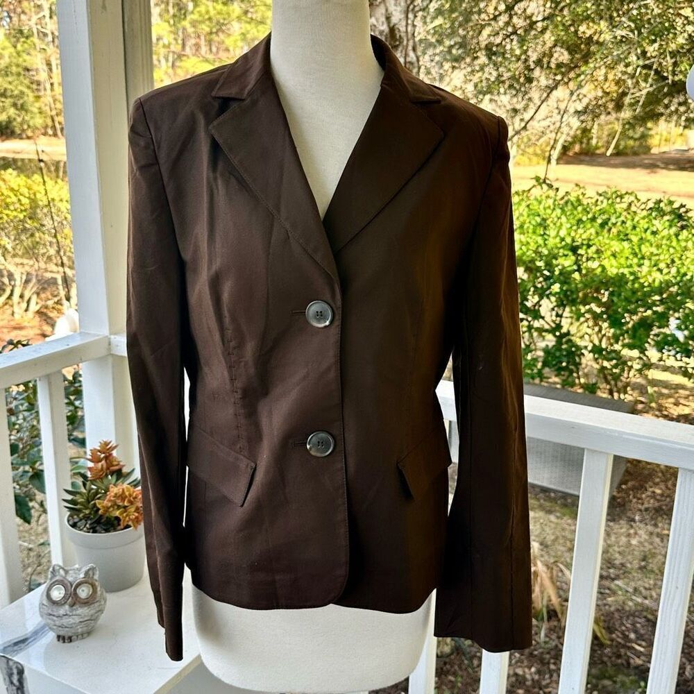 Lafayette 148 New York Brown 2-Button Blazer